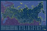 Карта Российской Федерации, светящаяся в темноте, настенная, сувенирное издание