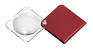Лупа складная двояковыпуклая Eschenbach Classic 3,5x, 60 мм, малиновый чехол (квадратный)